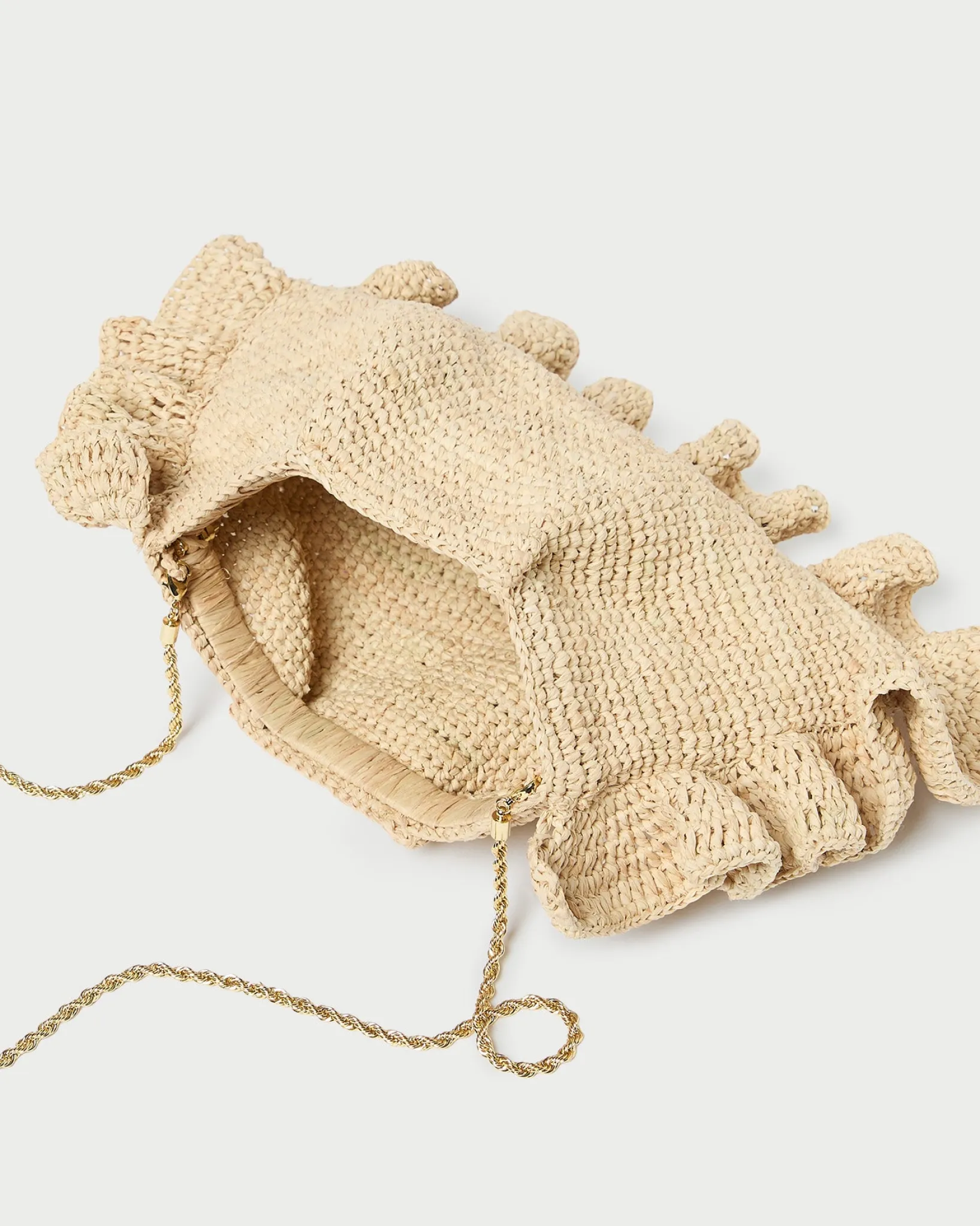 Online Loeffler Randall Mavis Raffia Ruffle Clutch Natural