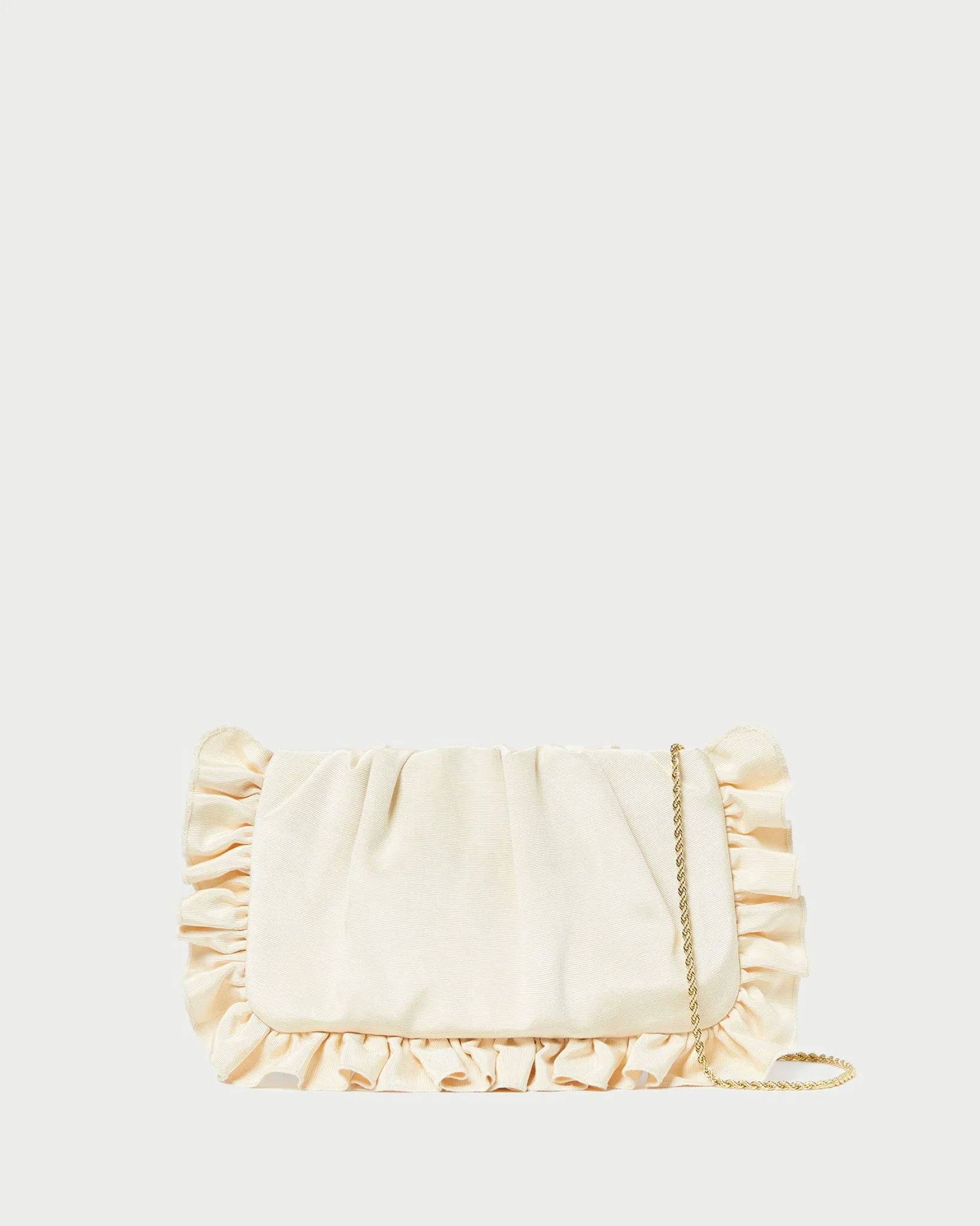 Discount Loeffler Randall Mavis Moiré Ruffle Clutch Vanilla