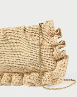 Discount Loeffler Randall Mavis Moiré Ruffle Clutch Vanilla