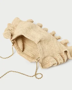 Discount Loeffler Randall Mavis Moiré Ruffle Clutch Vanilla