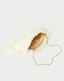 Discount Loeffler Randall Mavis Moiré Ruffle Clutch Vanilla