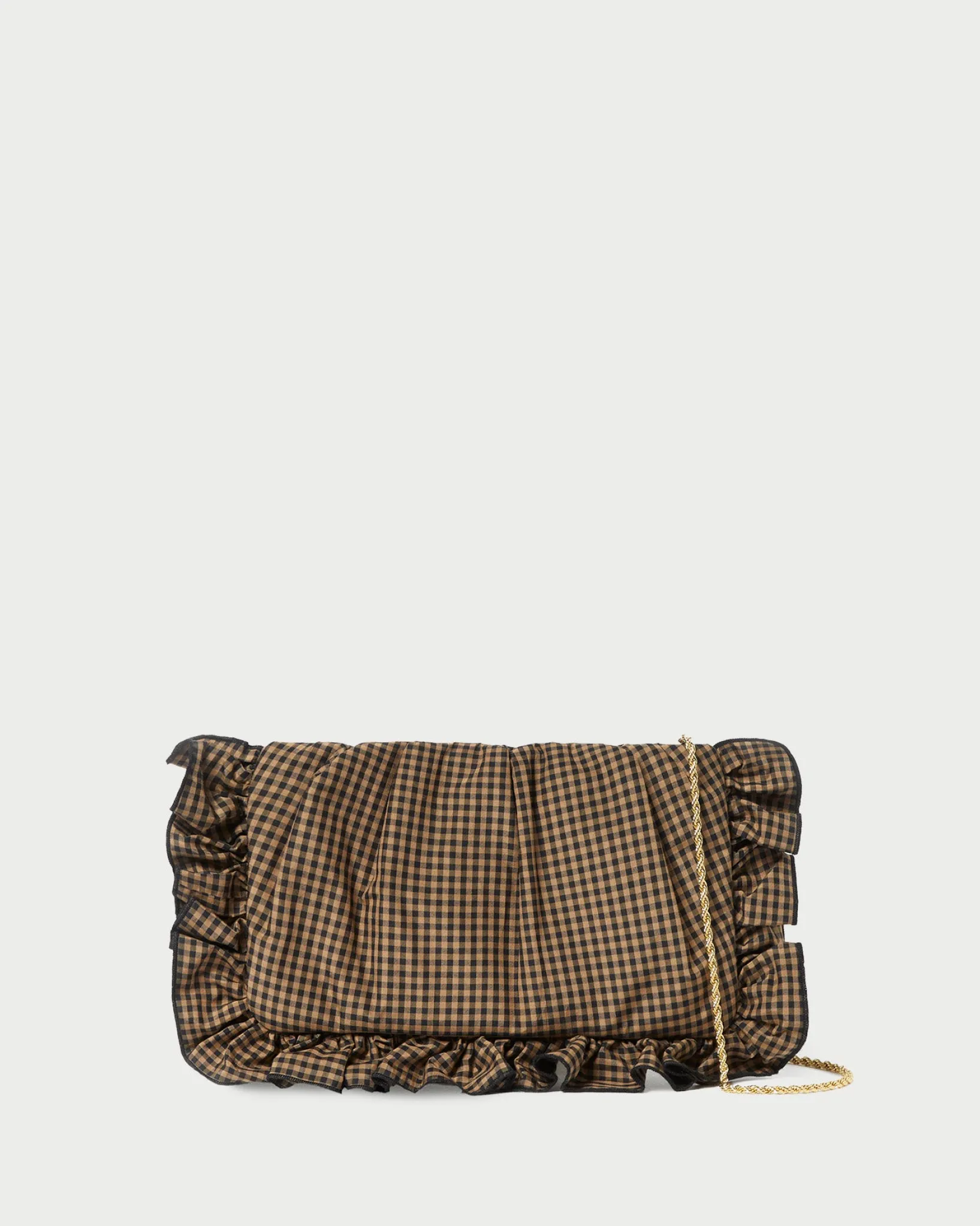 Discount Loeffler Randall Mavis Moiré Ruffle Clutch Vanilla