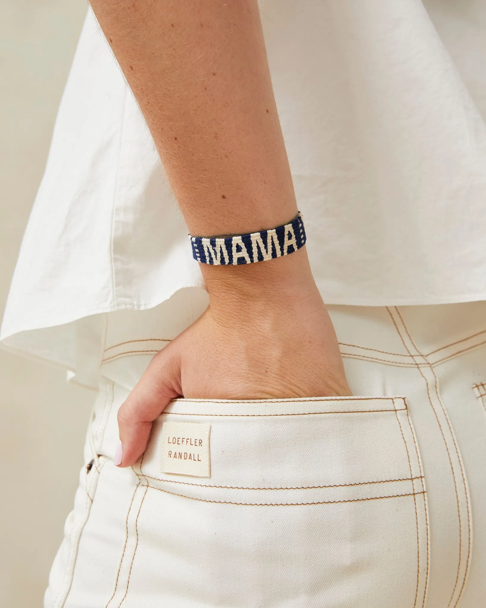 Clearance Loeffler Randall Mayan Hands Navy Mama Bracelet Chocolate