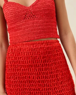 New Loeffler Randall Meredith Poppy Woven Ribbon Skirt Poppy />