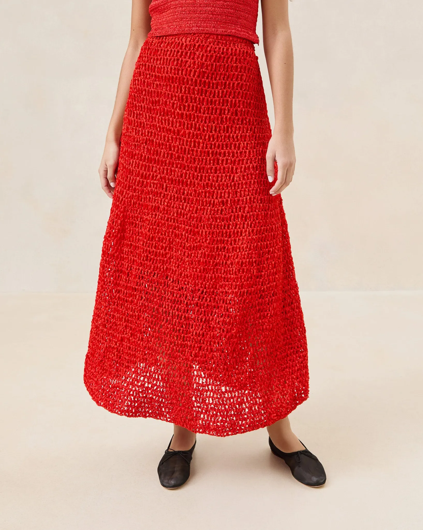 New Loeffler Randall Meredith Poppy Woven Ribbon Skirt Poppy />