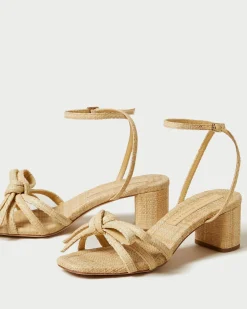 Online Loeffler Randall Mikel Bow Mid-Heel Sandal Cappuccino
