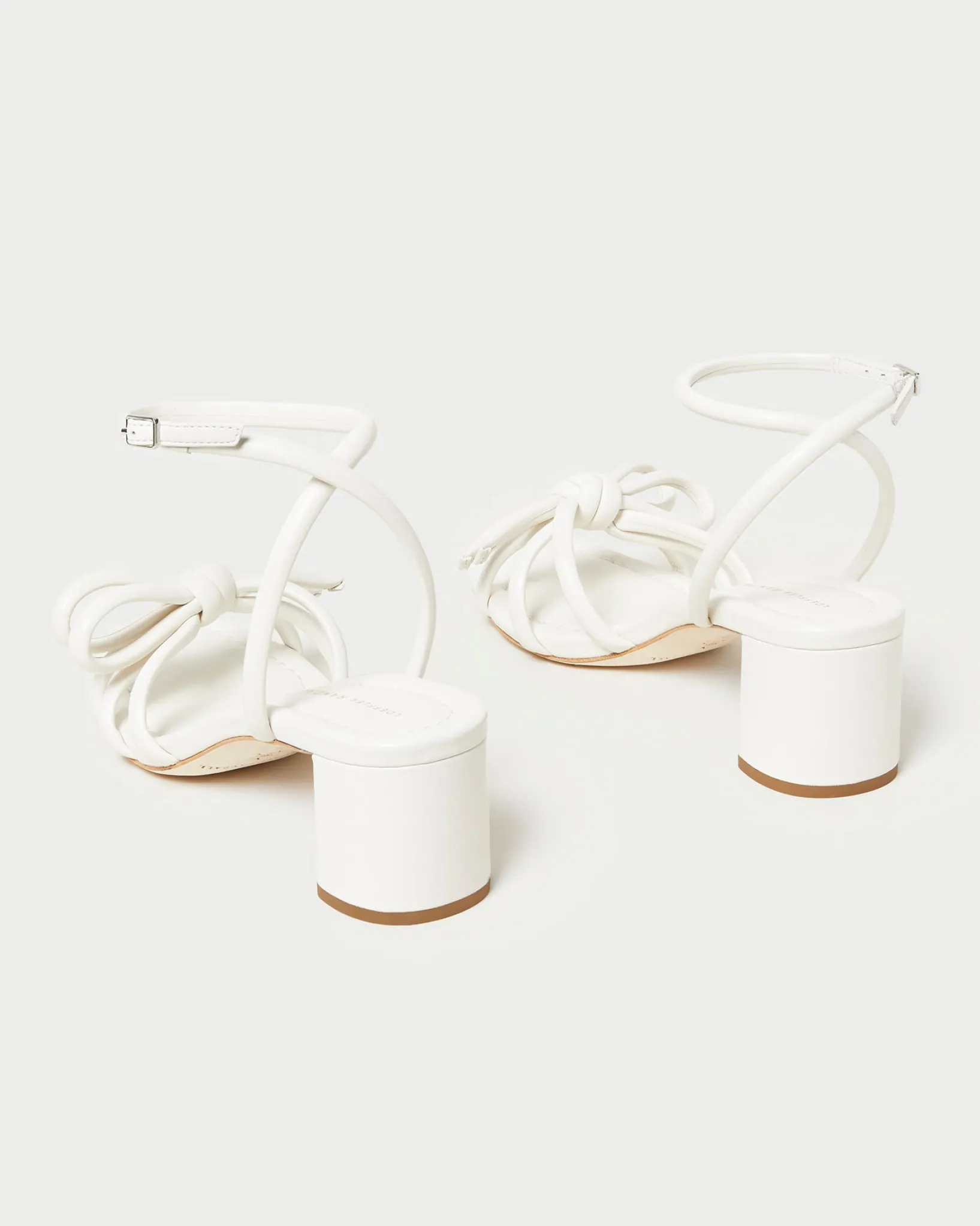 Discount Loeffler Randall Mikel Bow Mid-Heel Sandal Champagne