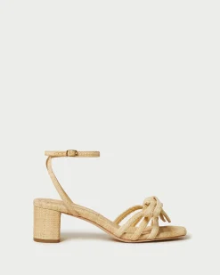 Best Loeffler Randall Mikel Bow Mid-Heel Sandal Natural