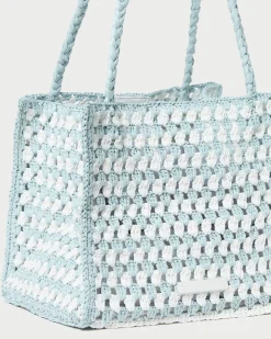 Hot Loeffler Randall Missy Crochet Tote Green/Cream