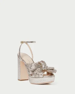 Sale Loeffler Randall Natalia Blue Floral Bow Heel Dusty Blue Floral