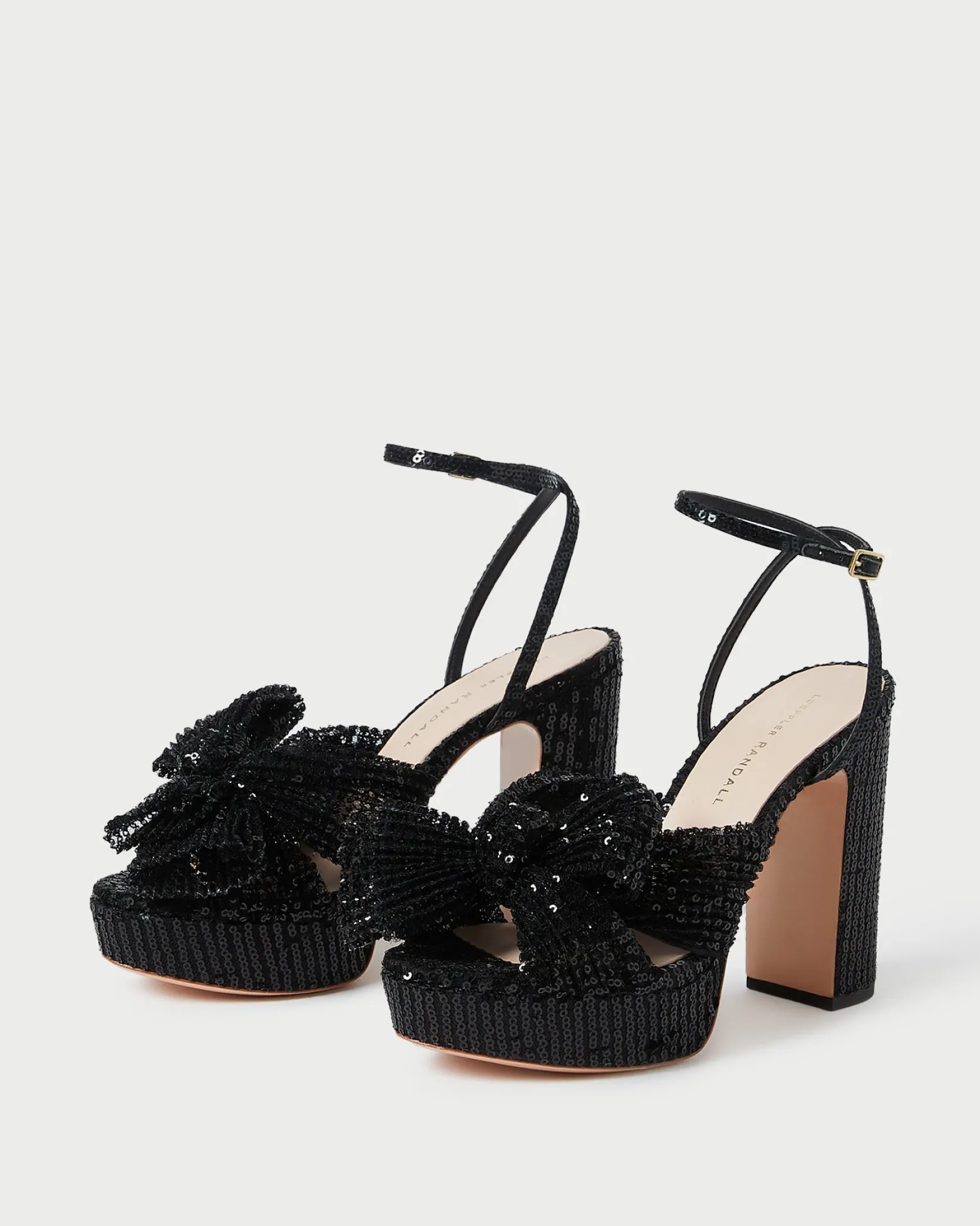 Best Loeffler Randall Natalia Platform Bow Heel Platinum