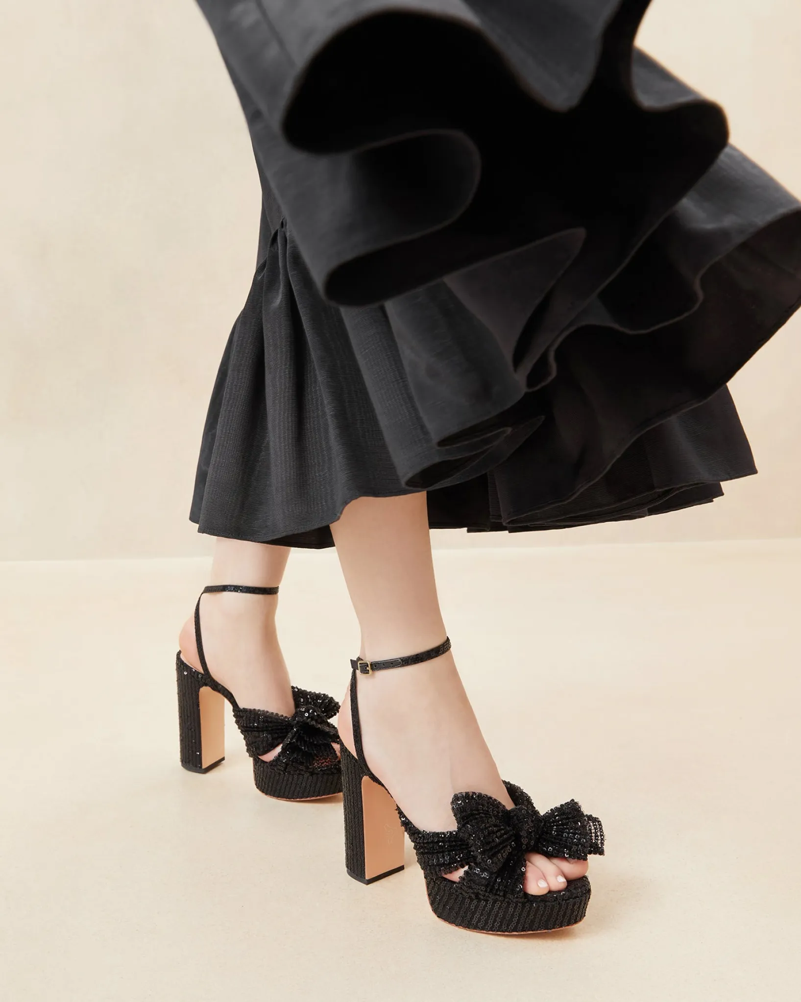Best Loeffler Randall Natalia Platform Bow Heel Platinum