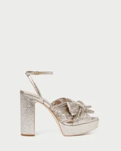 Best Loeffler Randall Natalia Platform Bow Heel Platinum