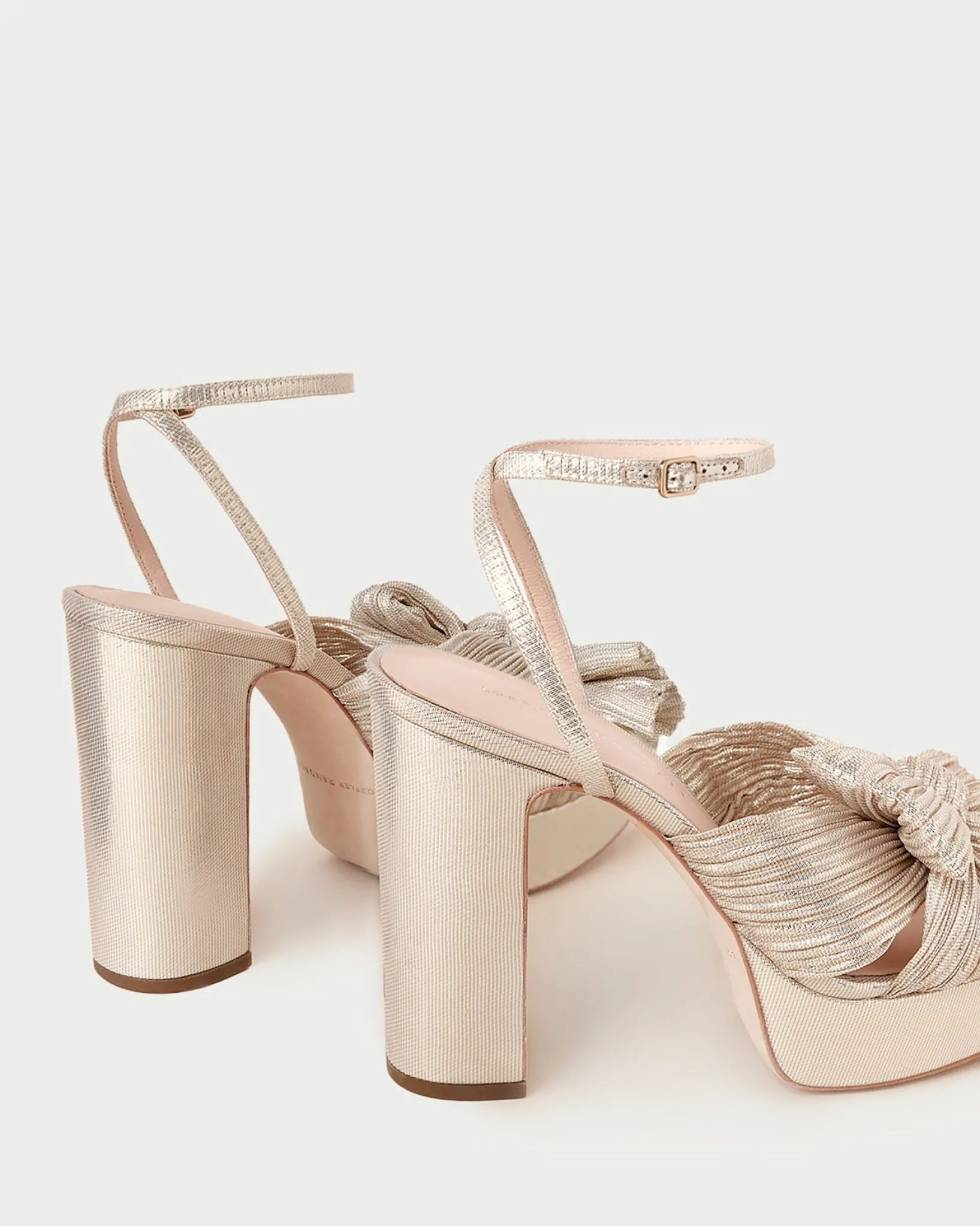 Best Loeffler Randall Natalia Platform Bow Heel Platinum