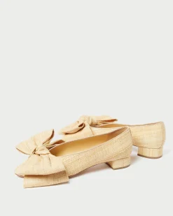 Clearance Loeffler Randall Noa Natural Raffia Bow Flat Natural /><noscript><img width=
