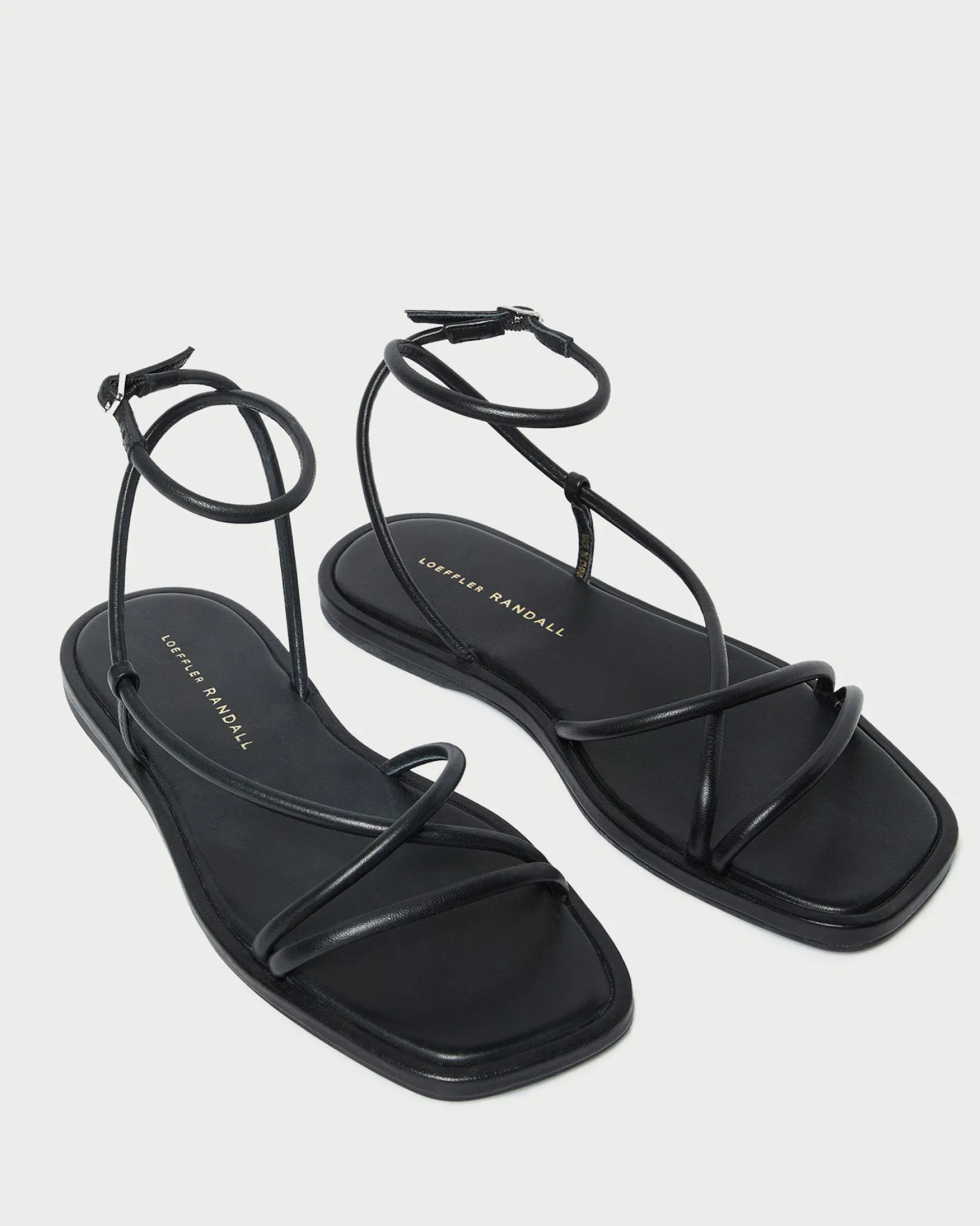 Sale Loeffler Randall Noor Leather Flat Sandal Black