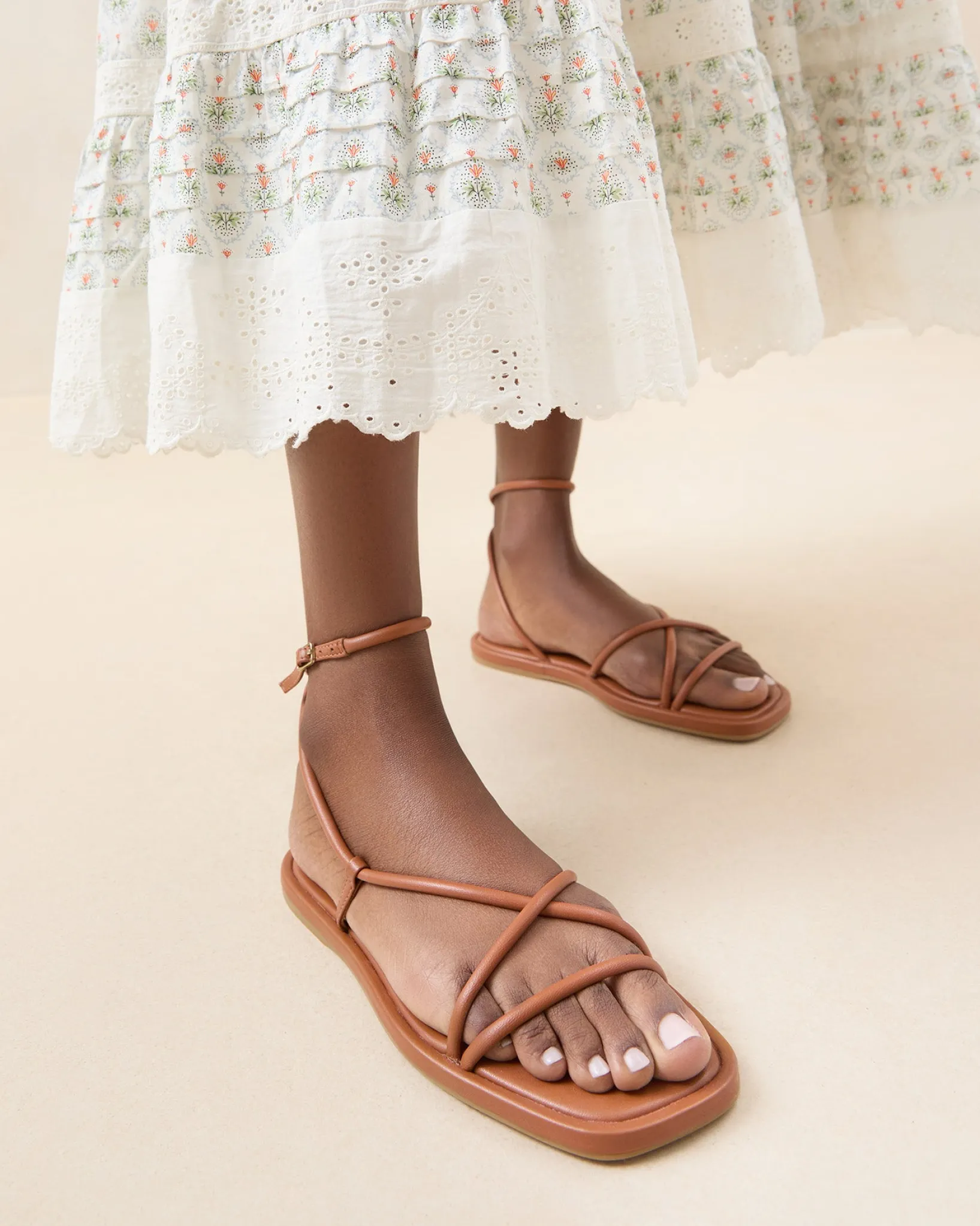 Sale Loeffler Randall Noor Leather Flat Sandal Black