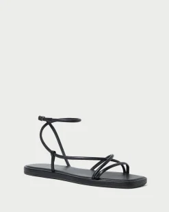 Outlet Loeffler Randall Noor Leather Flat Sandal Gold