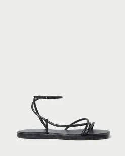 Outlet Loeffler Randall Noor Leather Flat Sandal Gold
