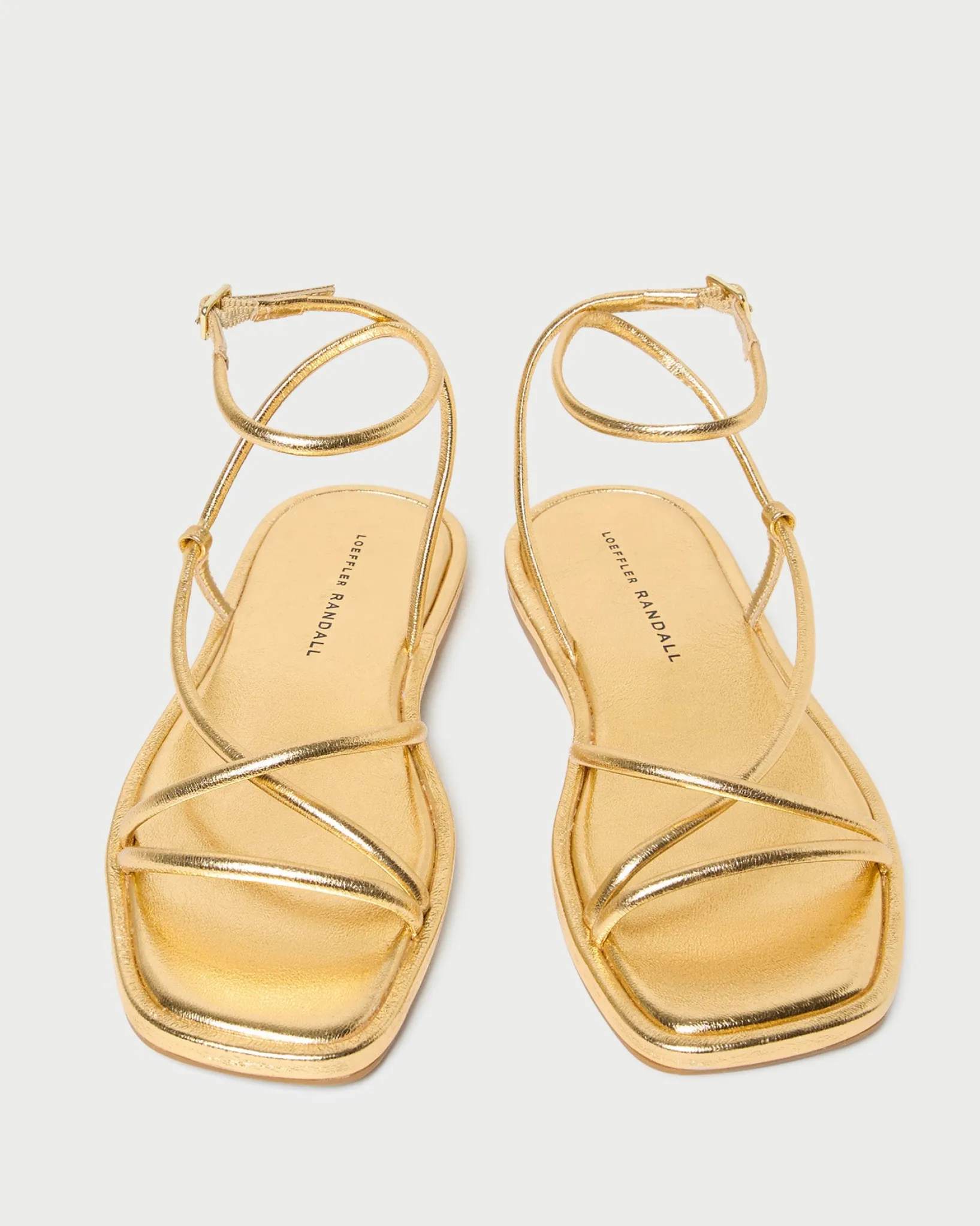 Sale Loeffler Randall Noor Leather Flat Sandal Timber