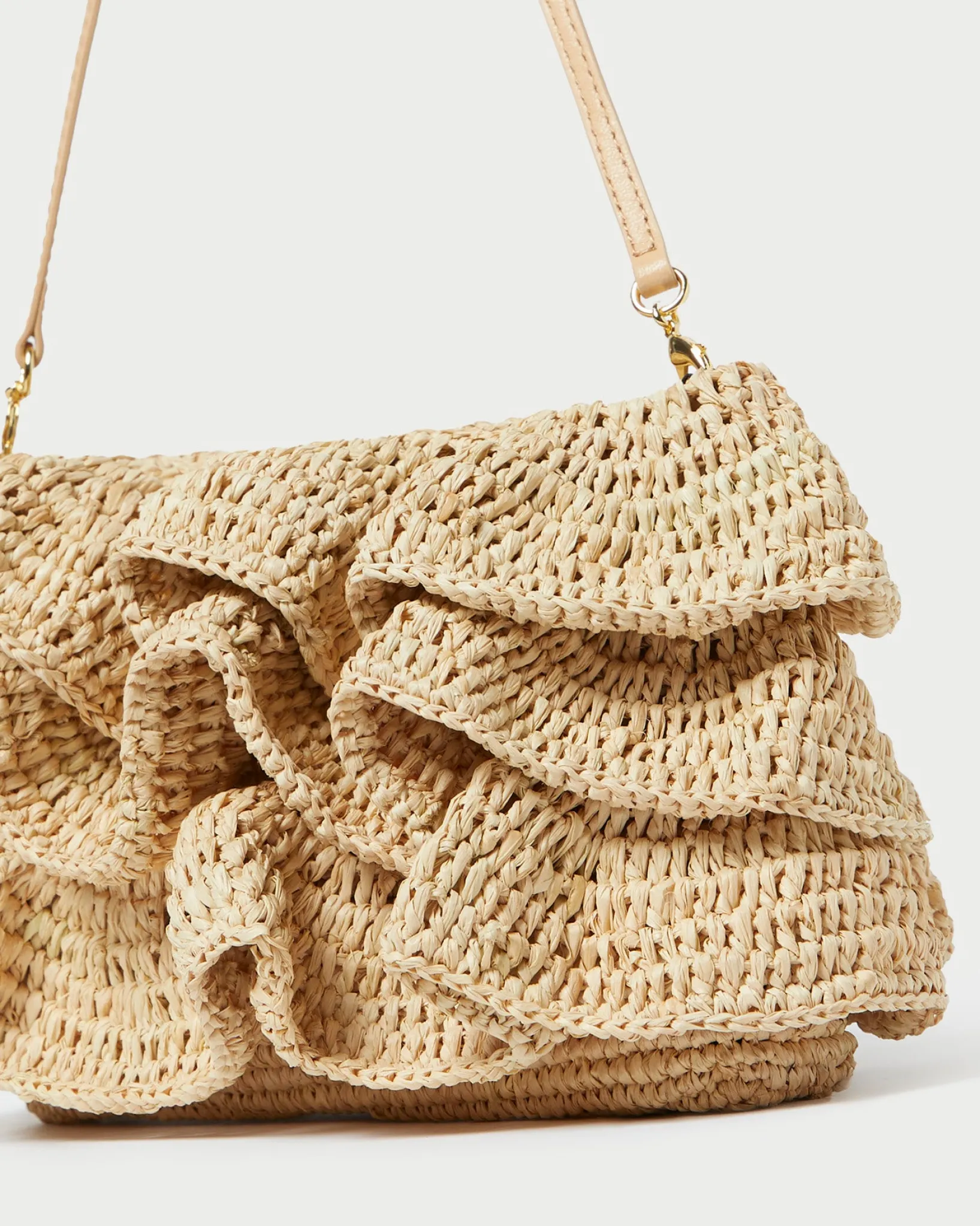 Sale Loeffler Randall Odette Natural Ruffle Clutch Natural />