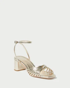 Loeffler Randall Olivia Knot Mid-Heel Sandal Champagne