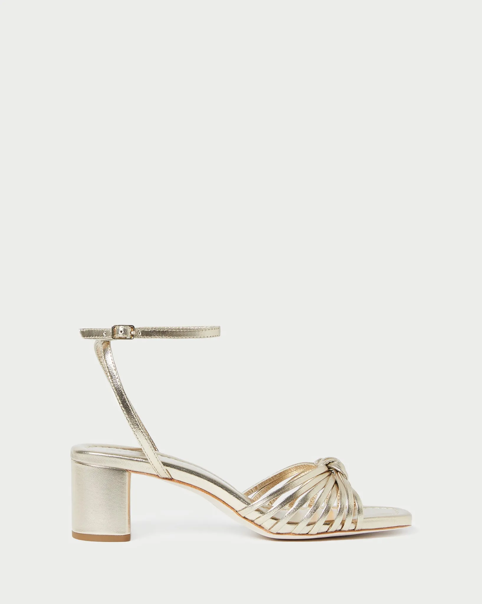 Loeffler Randall Olivia Knot Mid-Heel Sandal Champagne