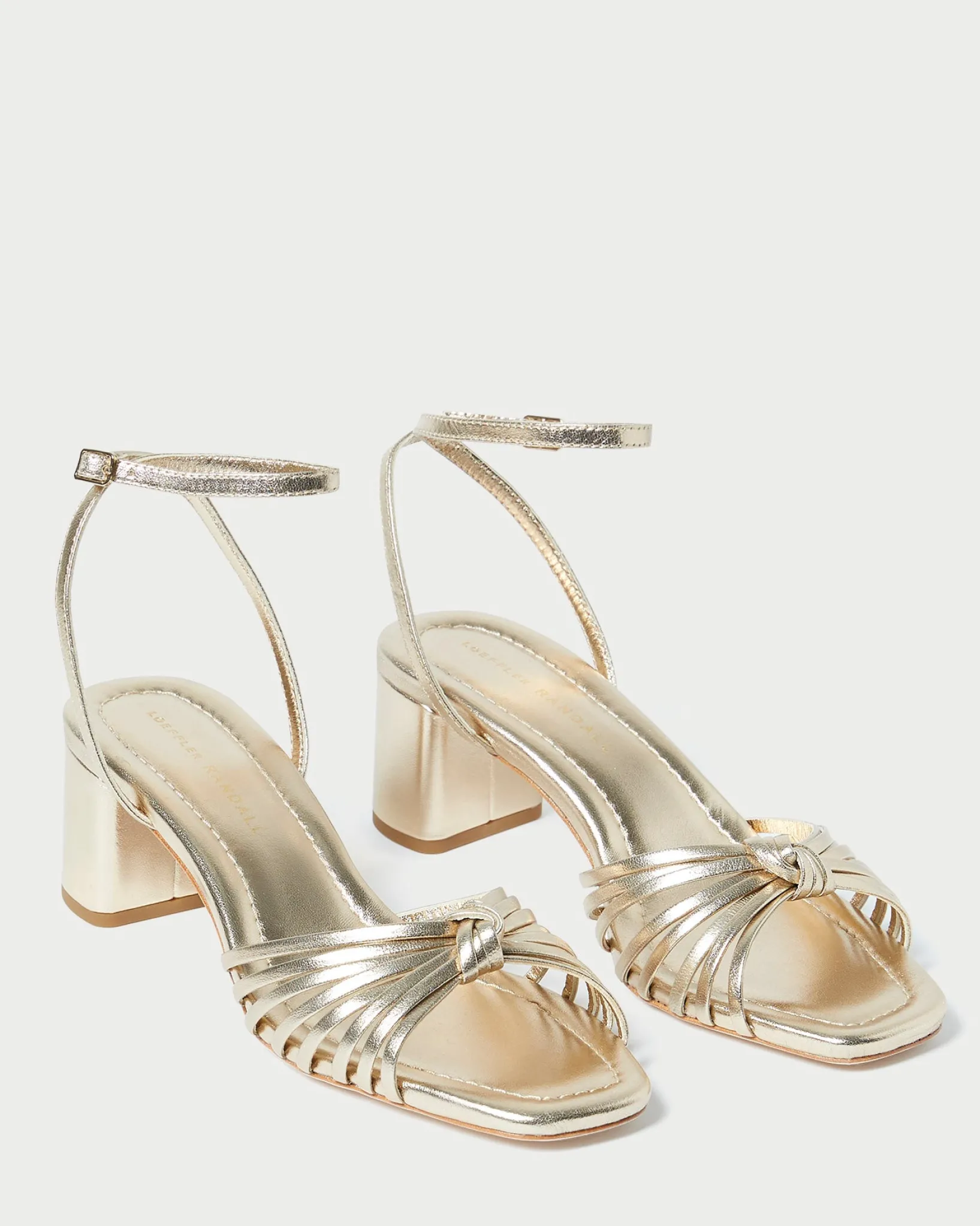 Loeffler Randall Olivia Knot Mid-Heel Sandal Champagne