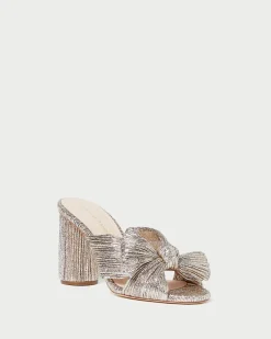 Discount Loeffler Randall Penny Pleated Bow Heel Champagne