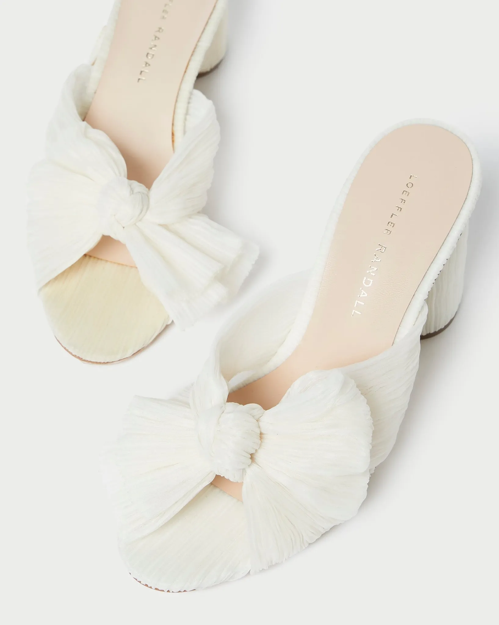 Discount Loeffler Randall Penny Pleated Bow Heel Champagne