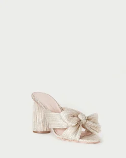 Discount Loeffler Randall Penny Pleated Bow Heel Champagne