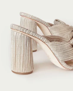 Discount Loeffler Randall Penny Pleated Bow Heel Champagne
