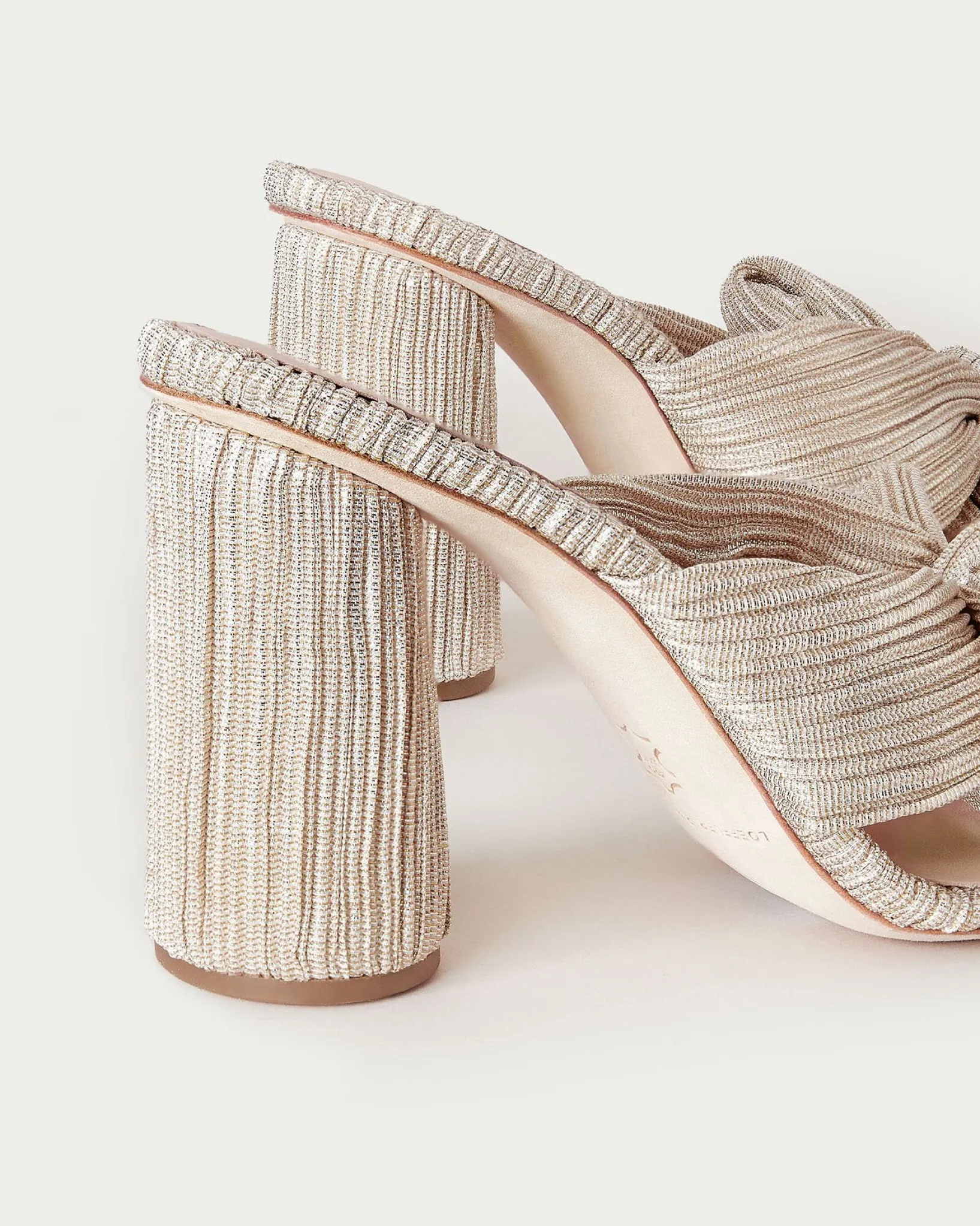 Discount Loeffler Randall Penny Pleated Bow Heel Champagne