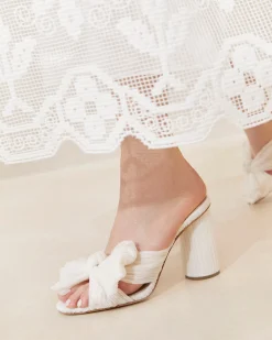 Clearance Loeffler Randall Penny Pleated Bow Heel Gold