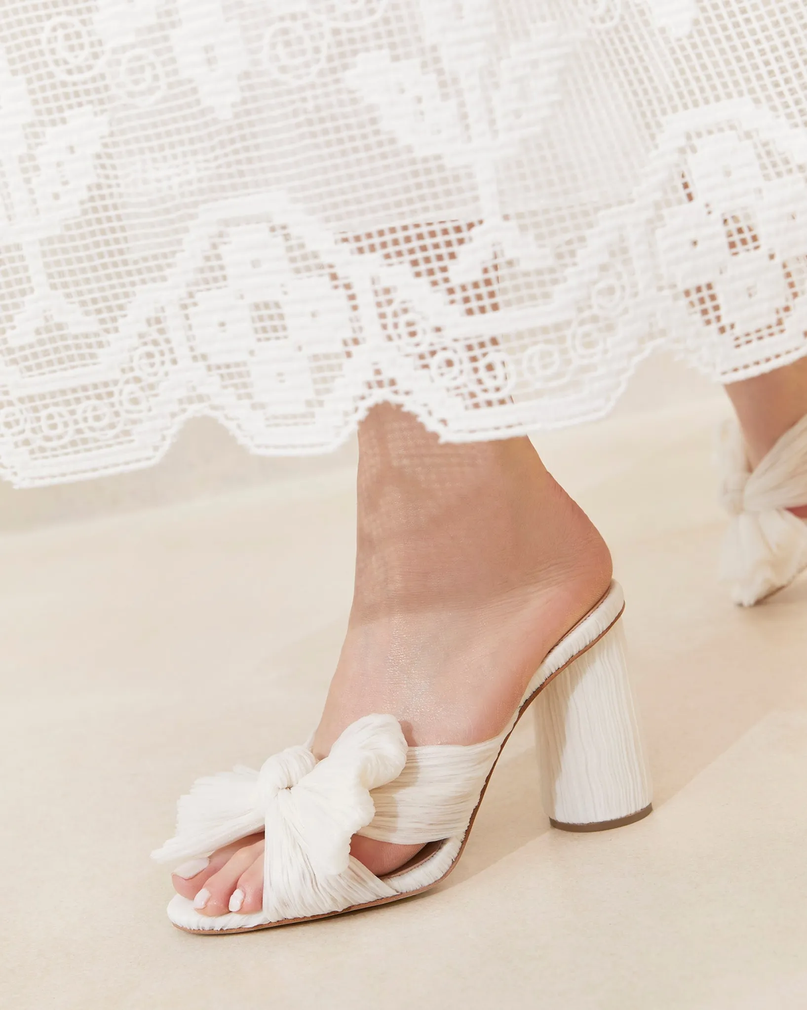 Clearance Loeffler Randall Penny Pleated Bow Heel Gold