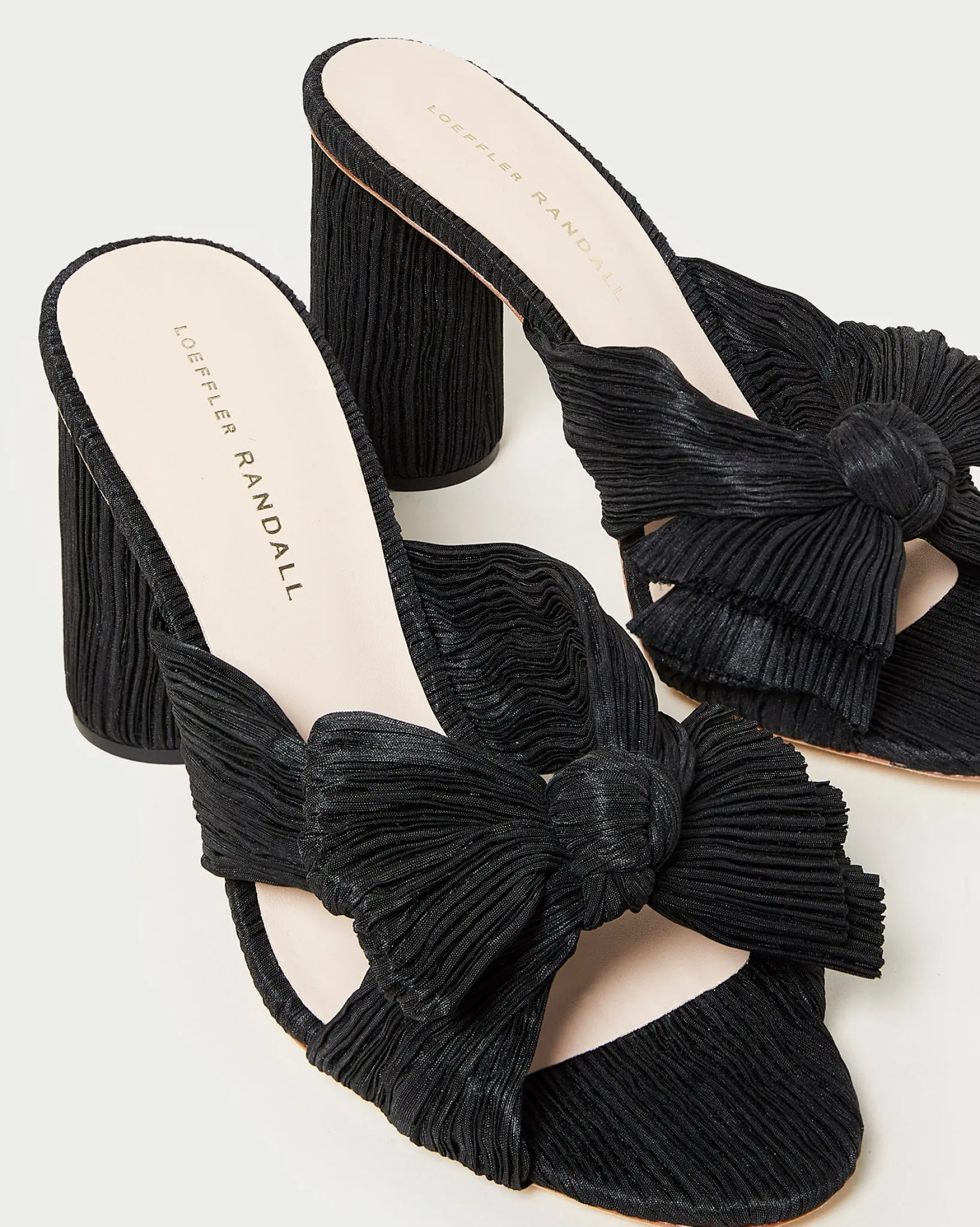 Clearance Loeffler Randall Penny Pleated Bow Heel Gold