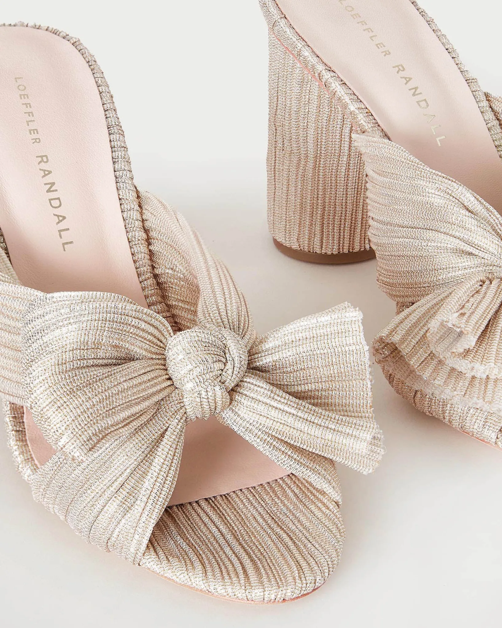 Discount Loeffler Randall Penny Pleated Bow Heel Pearl