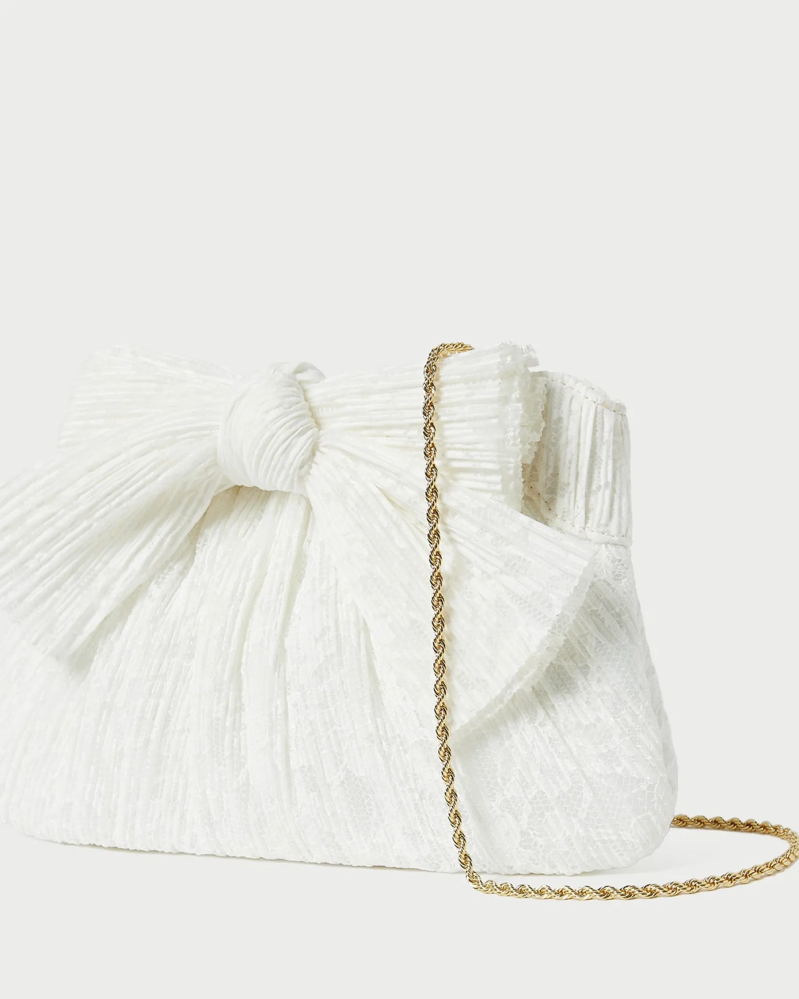 Loeffler Randall Rayne Bow Clutch Pearl