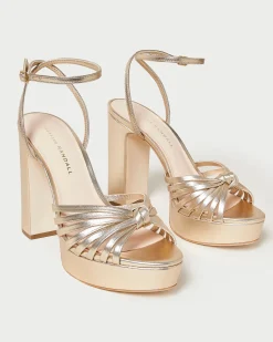 New Loeffler Randall Rivka Knot Platform Sandal Champagne