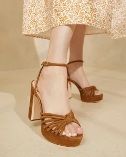 New Loeffler Randall Rivka Knot Platform Sandal Champagne