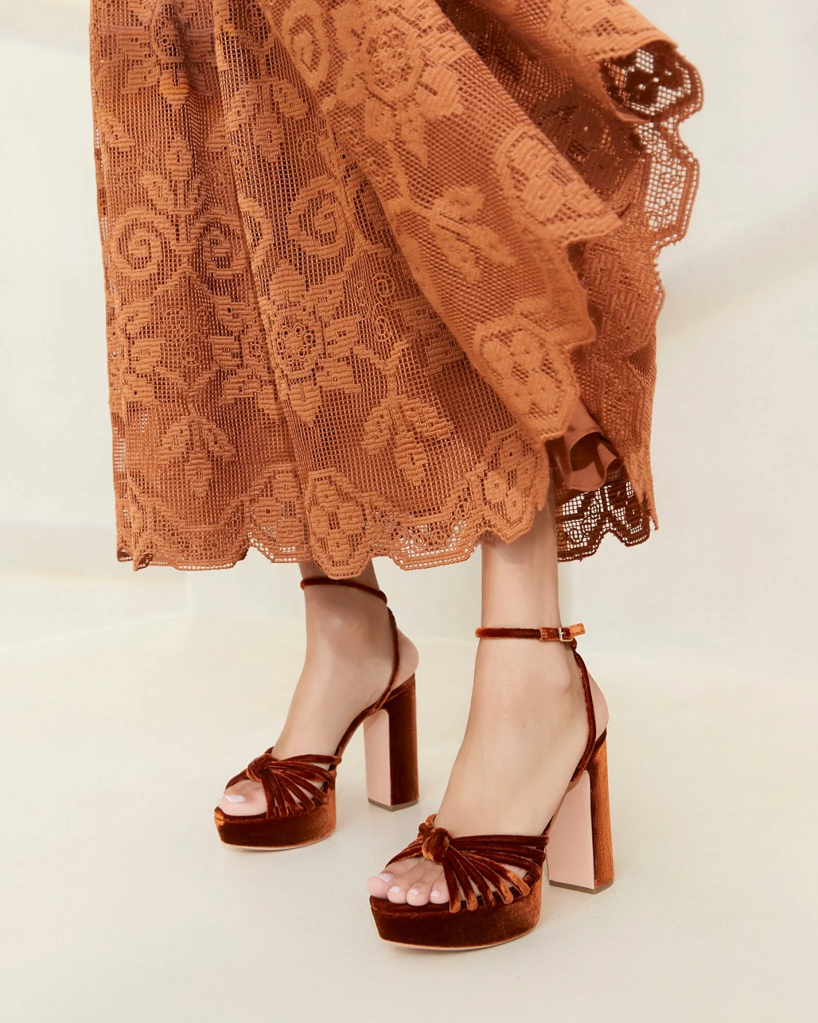 Discount Loeffler Randall Rivka Knot Platform Sandal Cream