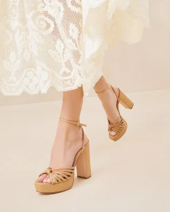 Discount Loeffler Randall Rivka Knot Platform Sandal Cream