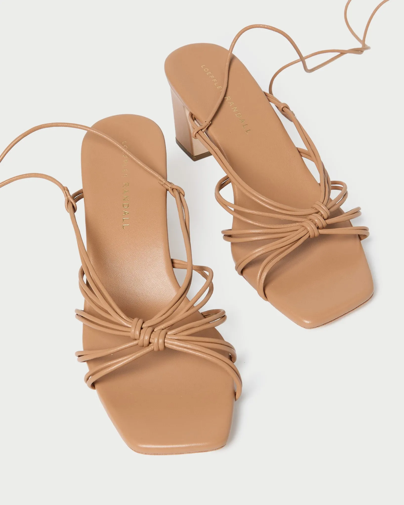 Loeffler Randall Ryder Leather Heeled Sandal Gold
