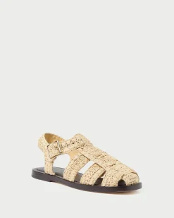 Loeffler Randall Sawyer Natural Crochet Caged Sandal Natural/Brown