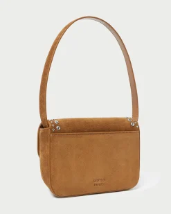 Sale Loeffler Randall Stefania Cacao Studded Baguette Bag Cacao/Silver
