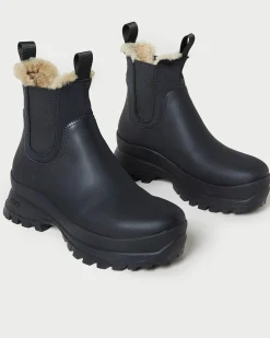 Sale Loeffler Randall Tara Black Shearling-Lined Boot Black/Cream /><noscript><img width=