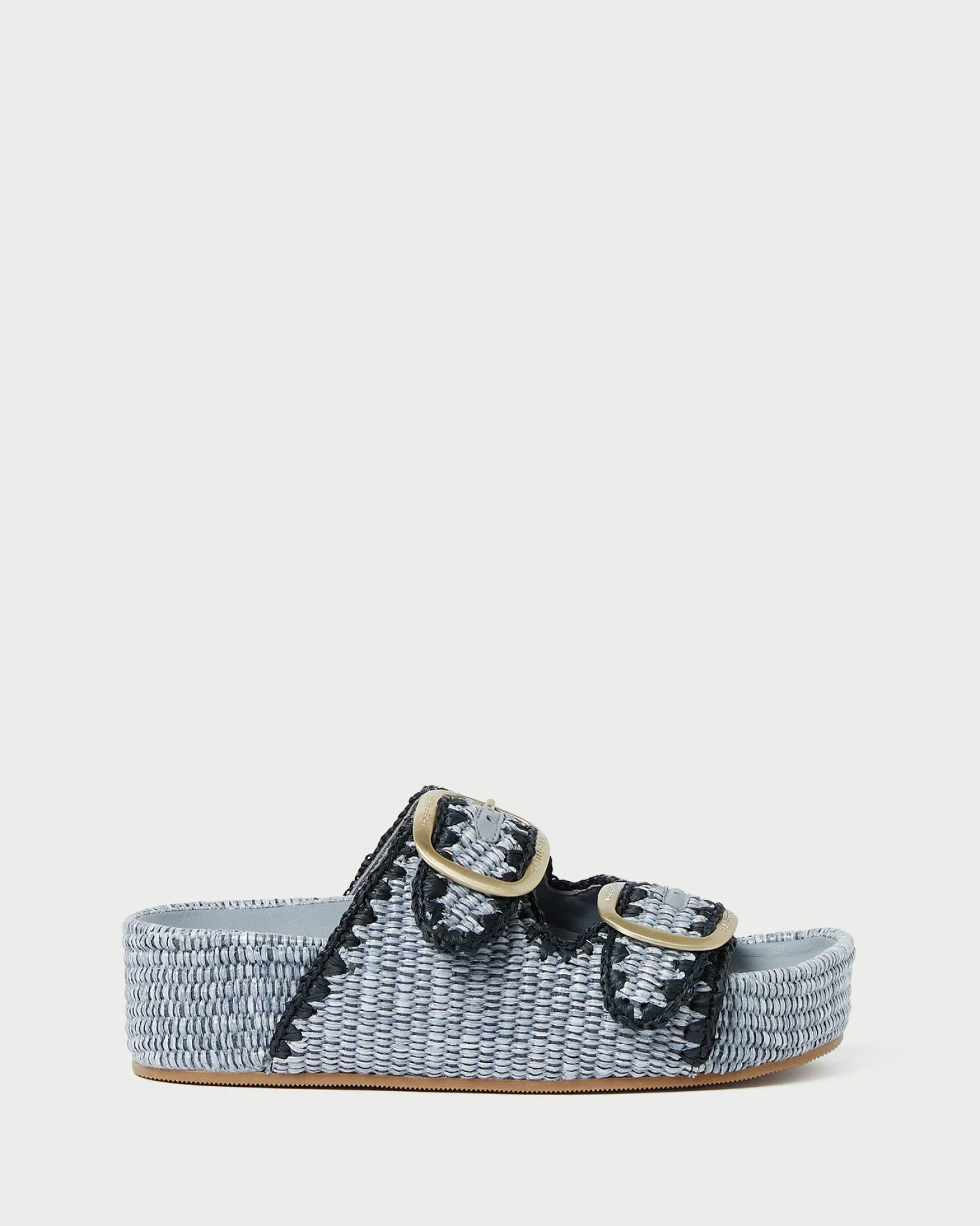 Discount Loeffler Randall Theo Cream Raffia Footbed Sandal Brown/Cream