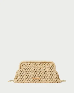 New Loeffler Randall Trudie Frame Clutch Natural