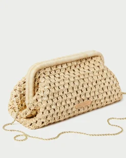New Loeffler Randall Trudie Frame Clutch Natural