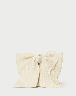 Online Loeffler Randall Violet Satin Bow Crossbody Cream